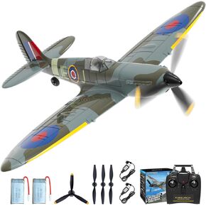 CKYSCHN RC Plane 4 Channel, VOLANTEXRC Spitfire V2 RC Airplanes, Remote Control Planes for Beginners Adults with Xpilot Stabilization System, One Key Aerobatic, Ready to Fly