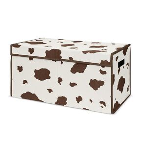 Sweet Jojo Designs Wild West Cow Print Boy Small Fabric Toy Bin Storage Box Chest For Baby Nursery or Kids Room - Brown and Cream Western Southern Country Animal
