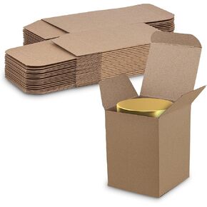 MT Products Tuck Top Kraft Paperboard Gift Box - 3" x 3" x 4" Gift Boxes with lids for Presents - Pack of 30