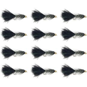 ذباب صيد من Wooly Bugger Fly for Trout and Other من الأسماك في المياه العذبة - دستة من الذباب الرطبة في أنماط مختلفة - متعددة الألوان مقاسات عديدة in Kuwait