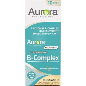 Aurora Nutrascience, Mega-Liposomal B-Complex + Vitamin C, Gluten Free, Non-GMO, Sugar Free, Organic Fruit Flavor, 16 fl oz (480 mL) in Saudi Arabia