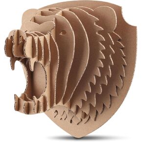 Cottify Bear Trophy Head 3D Cardboard Puzzle – Fun 3D Puzzles for Adults & Kids, Easy to Assemble, Sustainable Material, Perfect Wall Decor, No Scissors or Glue Needed, DIY kit, Great Gift Idea
