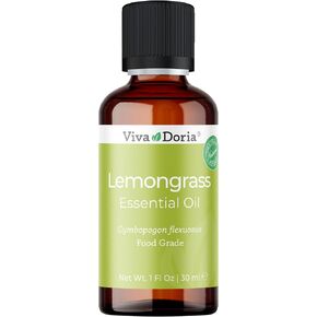 Viva Doria 100% Pure Lemongrass Essential Oil, Undiluted, Food Grade, Guatemalan Lemongrass Oil 30 mL (1 Fl Oz)