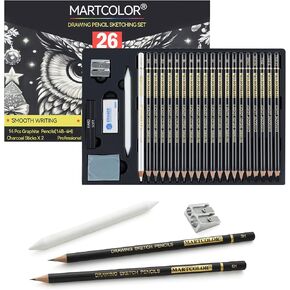 MARTCOLOR Drawing Sketching Pencils Set, 12 Pack Graphite Pencils(14B - 2H), Ideal for Drawing Art, Sketching, Shading, Artist Pencils for Beginners & Pro Artists