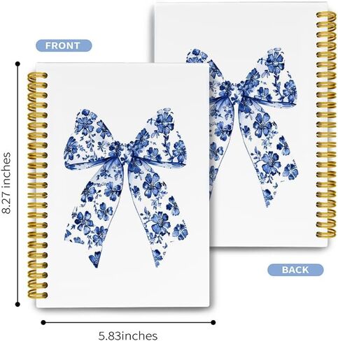 دفتر ملاحظات LiTiu Pink Coquette Preppy، دفتر يوميات حلزوني جمالي للفتيات المراهقات في المدارس، دفتر ملاحظات الحرم الجامعي الحلزوني ذو غلاف فني غير تقليدي 80 ورقة 5.8x8.3 in Kuwait