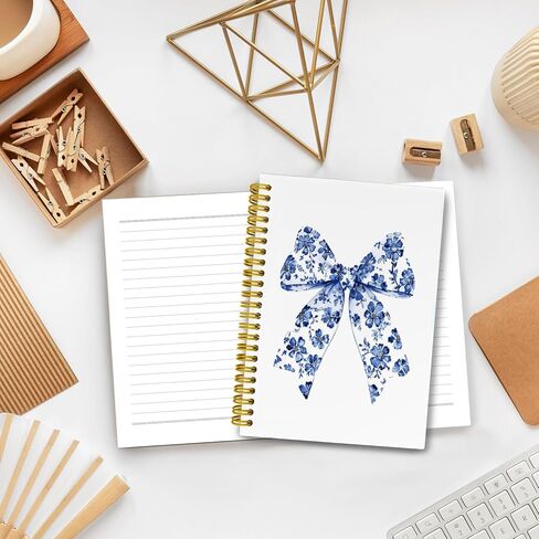 دفتر ملاحظات LiTiu Pink Coquette Preppy، دفتر يوميات حلزوني جمالي للفتيات المراهقات في المدارس، دفتر ملاحظات الحرم الجامعي الحلزوني ذو غلاف فني غير تقليدي 80 ورقة 5.8x8.3 in Kuwait