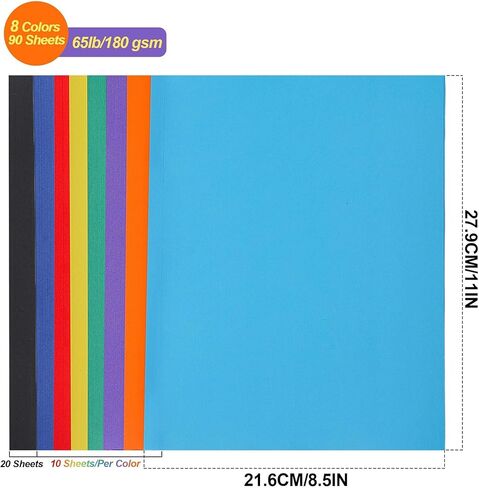 ورق بألوان قوس قزح 65Ib 180g/m2 8. 5"x11" 70 ورقة 7 ألوان UAP01 in Kuwait
