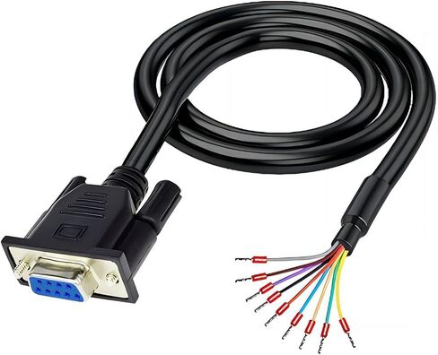 10Ft 26AWG DB9 Female RS232 Serial to 9 Pin Bare Wire Extension Cable | RS232 D-SUB DB9 Breakout Board Connector, Gold Plated Pins, Double Layer Shielding Layer, Resistant to Bending and Stretching in Kuwait