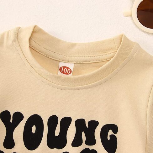 IZYJOY Young Wild and Three Shirt Toddler Baby Girls 3rd Birthday T-Shirts Retro Rainbow Birthday Outfit 3 Year Old Party Tee in Saudi Arabia