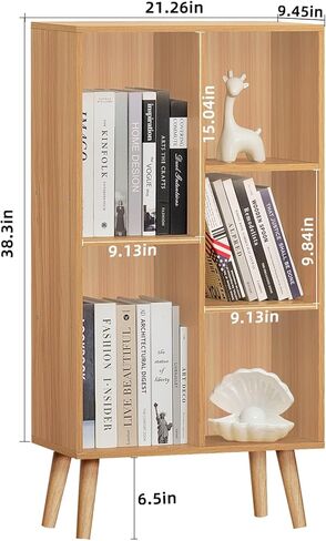 LEYAOYAO رف كتب خشبي 7 مكعبات، رف كتب طبيعي من 3 طبقات بأرجل، منظم تخزين مفتوح حديث، خزانة كتب بوهو، رف خزانة عرض، أرفف كتب قائمة بذاتها لغرفة النوم، وغرفة المعيشة، والمكتب in Kuwait