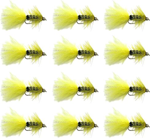 Feeder Creek Bead Head Wooly Bugger Fly Fishing Flies for Trout, Bass and Panfish - 12pc Handmade Multicolor Wet Flies for Freshwater Fishing (4, Olive/Brown) in Saudi Arabia