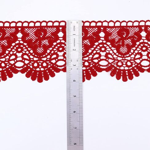 IDONGCAI Venice Lace Trim 4 Inch Wide Lace Trim Lace Edge Trim Floral Venice Lace Ribbon Embroidered Lace Wedding Applique DIY Sewing Crafts(Dark Green) in Saudi Arabia