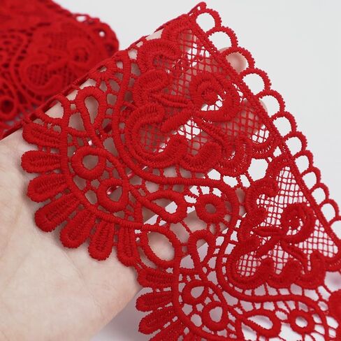 IDONGCAI Venice Lace Trim 4 Inch Wide Lace Trim Lace Edge Trim Floral Venice Lace Ribbon Embroidered Lace Wedding Applique DIY Sewing Crafts(Dark Green) in Saudi Arabia
