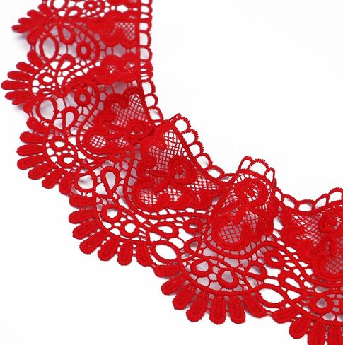 IDONGCAI Venice Lace Trim 4 Inch Wide Lace Trim Lace Edge Trim Floral Venice Lace Ribbon Embroidered Lace Wedding Applique DIY Sewing Crafts(Dark Green) in Saudi Arabia