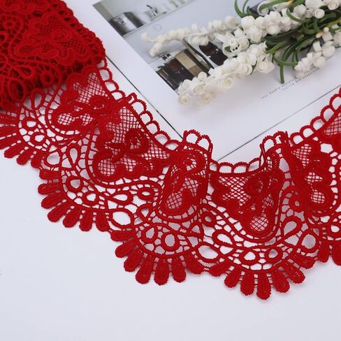 IDONGCAI Venice Lace Trim 4 Inch Wide Lace Trim Lace Edge Trim Floral Venice Lace Ribbon Embroidered Lace Wedding Applique DIY Sewing Crafts(Dark Green) in Saudi Arabia