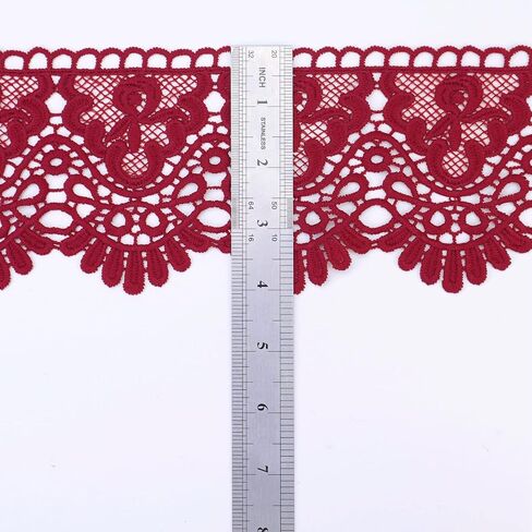 IDONGCAI Venice Lace Trim 4 Inch Wide Lace Trim Lace Edge Trim Floral Venice Lace Ribbon Embroidered Lace Wedding Applique DIY Sewing Crafts(Dark Green) in Saudi Arabia