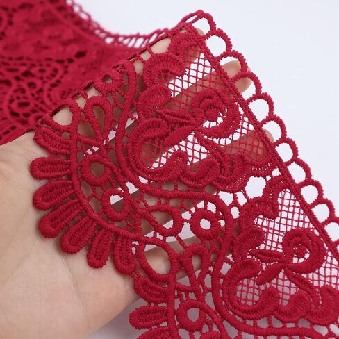 IDONGCAI Venice Lace Trim 4 Inch Wide Lace Trim Lace Edge Trim Floral Venice Lace Ribbon Embroidered Lace Wedding Applique DIY Sewing Crafts(Dark Green) in Saudi Arabia