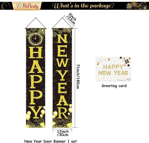 New Years Decorations, Happy New Year Banner 2025, New Years Eve Party Supplies，Happy New Year Backdrop, New Years Eve Banners, Front Porch Sign Door Banner, NYE Party Supplies Decoration 2025 in Saudi Arabia