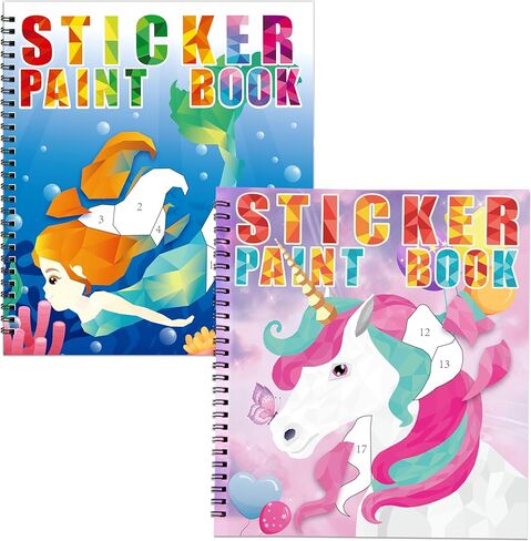 90shine 2PCS Sticker Books for Kids Ages 4-8 Multicolored Magic Themed Designs Party Gift Create 22 Pictures in Kuwait