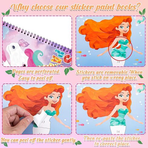 90shine 2PCS Sticker Books for Kids Ages 4-8 Multicolored Magic Themed Designs Party Gift Create 22 Pictures in Kuwait