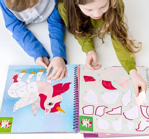 90shine 2PCS Sticker Books for Kids Ages 4-8 Multicolored Magic Themed Designs Party Gift Create 22 Pictures in Kuwait