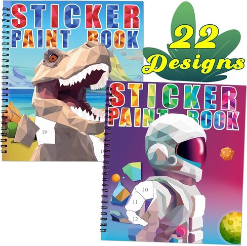 90shine 2PCS Sticker Books for Kids Ages 4-8 Multicolored Magic Themed Designs Party Gift Create 22 Pictures in Kuwait