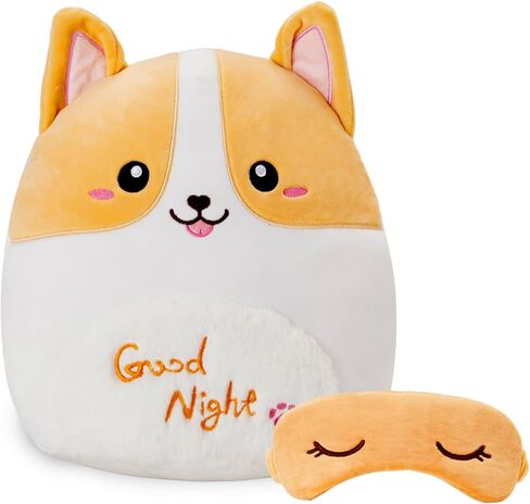 bstaofy لطيف يونيكورن لينة وسادة أفخم مع قناع العين القابل للإزالة اسفنجي يونيكورن وسادة الحيوان المحشوة تعانق قيلولة وسادة عيد الحب عيد الميلاد هدايا عيد ميلاد للأطفال الصغار، 12 بوصة in Kuwait