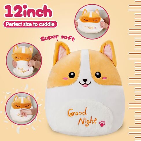 bstaofy لطيف يونيكورن لينة وسادة أفخم مع قناع العين القابل للإزالة اسفنجي يونيكورن وسادة الحيوان المحشوة تعانق قيلولة وسادة عيد الحب عيد الميلاد هدايا عيد ميلاد للأطفال الصغار، 12 بوصة in Kuwait