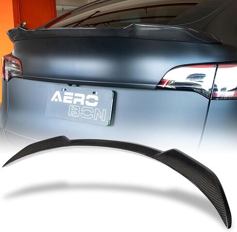 AeroBon Real Carbon Fiber Trunk Spoiler Compatible with 2020-2024 Tesla Model Y Spoiler (H Style) in Kuwait