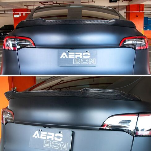 AeroBon Real Carbon Fiber Trunk Spoiler Compatible with 2020-2024 Tesla Model Y Spoiler (H Style) in Kuwait