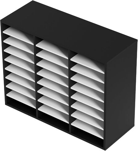 VEVOR 27 Compartments Wood Literature Organizer, Adjustable Shelves, Medium Density Fiberboard Mail Center, Office Home School Storage for Files, Documents, Papers, Magazines, Brown in Saudi Arabia