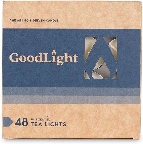 GoodLight Paraffin-Free Tea Light Candles, Made from Vegan Palm Wax, Clean-Burning, All-Natural Unscented Tealight Candles, 4-Hour Burn Time 100 CT in Kuwait