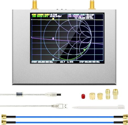 مُحسّن AURSINC NanoVNA V3 NanoRFE VNA6000 محلل شبكة المتجهات 50 كيلو هرتز - 6 جيجا هرتز HF VHF UHF محلل هوائي محمول راديو هام مع شاشة لمس 4 بوصات قياس معلمات S، SWR، المرحلة، التأخير، مخطط سميث in Saudi Arabia