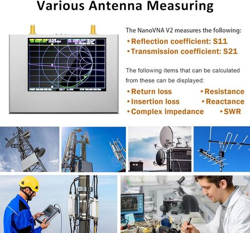مُحسّن AURSINC NanoVNA V3 NanoRFE VNA6000 محلل شبكة المتجهات 50 كيلو هرتز - 6 جيجا هرتز HF VHF UHF محلل هوائي محمول راديو هام مع شاشة لمس 4 بوصات قياس معلمات S، SWR، المرحلة، التأخير، مخطط سميث in Saudi Arabia