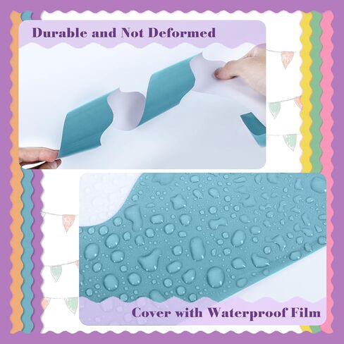 6 Rolls 198 Ft Bulletin Board Borders for Classroom, Bulletin Board Paper Roll Scalloped Classroom Borders, Colorful Decoration Bulletin Board Border for Classroom Decor,Home Decor,Party in Kuwait