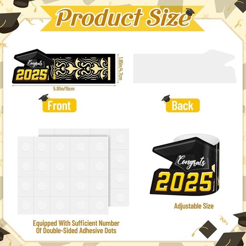 Fuutreo 50 قطعة حامل مناديل ورقية لحفلات التخرج 2024 حلقات منديل التخرج السائبة لمستلزمات حفلات التخرج in Kuwait