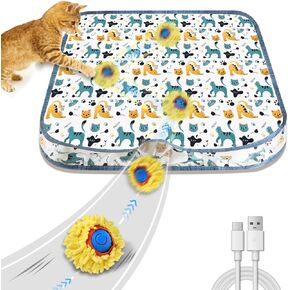 Interactive Cat Toys for Indoor Cats Cat Gifts Sea Urchin Smart Bounce Ball Fast Rolling with Light Automatic Moving Cat Toy Hide and Seek Game in Square Pouch for Cat for Cat