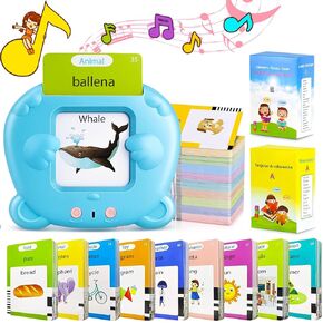 French & English Talking Flash Cards for Toddler, Learning Montessori Toys with 224 Sight Words, Speech Therapy Toys, Children's Sensory Preschool Learning Educational Birthday Gifts