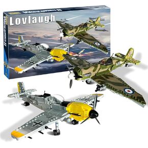 مجموعة مكعبات بناء الطائرة العسكرية Spitfire & BF-109 - 997 قطعة - نماذج مفصلة للطائرات المقاتلة من الحرب العالمية الثانية للبالغين والأطفال لعشاق الطيران