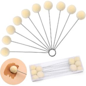 BUTUZE 25 Pcs Wool Daubers Wool Daubers Ball Brush Leather Dye Tool with Metal Handle Wool Daubers for Leather Dyes for DIY Crafts Projects