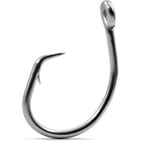 FishTrip Circle Hooks Saltwater,in-Line Fishing Hooks 3X Strong for Catfish 25pcs,Black/High Carbon Steel/Non-Offset/Closed Eye/Wide Gap for Striped Bass Salmon in Saudi Arabia
