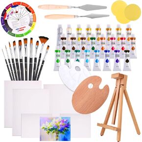 J MARK Premium Large Painting Kit – All in Deluxe Acrylic, Watercolor and Oil Painting Set