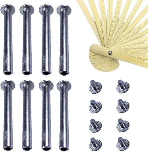 Folding Fan Shaft Rivets and Nuts Repair Kit,8 Pack 35mm/1.37 Inch Handheld Fan Solid Shaft Replacement Fasteners for Handmade Folding Fans Bamboo Paper Fans Cloth Fan Accessories (3.5) in Saudi Arabia