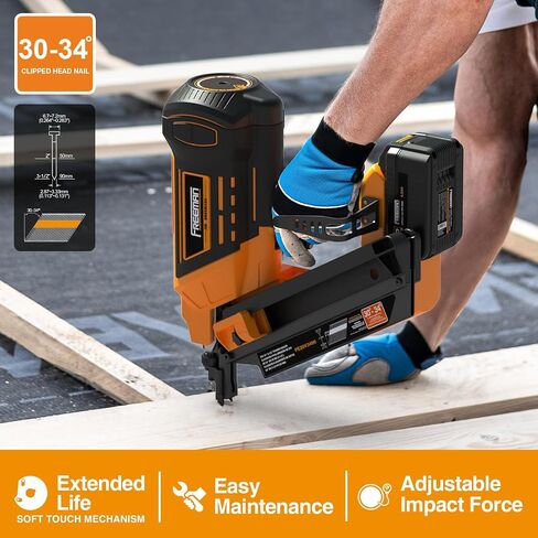 Freeman PE20VT3490 20 فولت لاسلكي وبدون فرش 34 درجة 3-1/2 بوصة أداة تثبيت المسامير (الأداة فقط) - 750 طلقة لكل شحنة in Kuwait