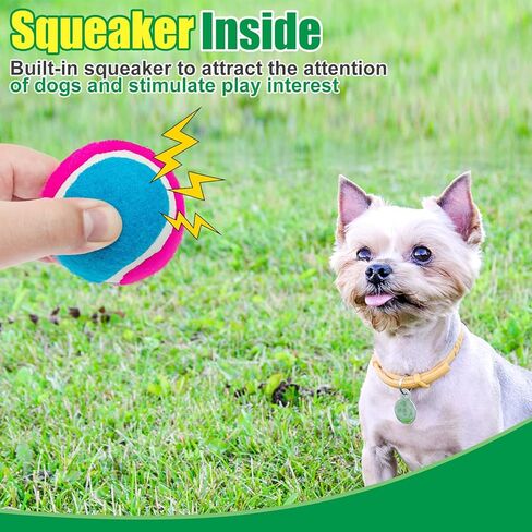 EXPAWLORER Dog Squeaky Tennis Balls for Dogs Set of 12 for Pet Playing and Training 2.5" in Kuwait
