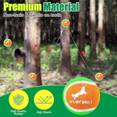 EXPAWLORER Dog Squeaky Tennis Balls for Dogs Set of 12 for Pet Playing and Training 2.5" in Kuwait