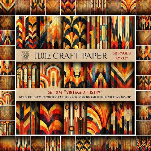 Scrapbook Paper (30 Pages 12"x12") Modernist Fusion: Dynamic Bauhaus Geometrical Designs for Bold and Innovative Creative Expressions FLONZ Vintage Styled Double Sided Paper Pad for Craft in Saudi Arabia