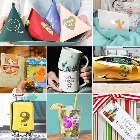 فينيل ذكي دائم لـ Cricut Joy، 36 ورقة (5.5 × 12 بوصة) فينيل لاصق حرفي، حزمة من 15 لونًا من الفينيل لملصقات اللافتات والجدران والأبواب والنوافذ in Saudi Arabia