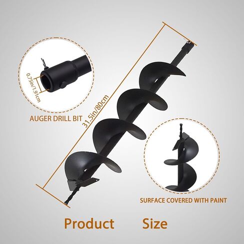 Drill Bit Earth Bit 8 x 31.5 inch Garden Auger Spiral Drill Bit Post or Umbrella Hole Digger in Saudi Arabia