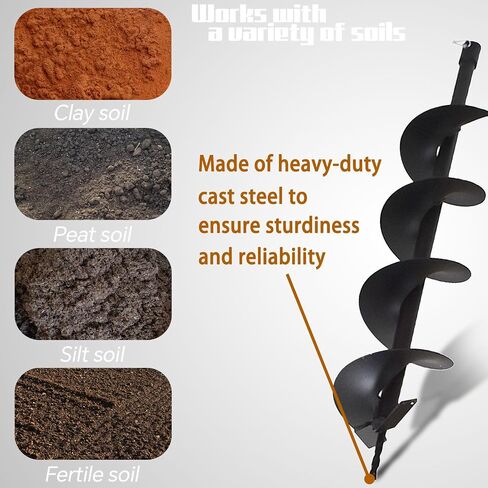Drill Bit Earth Bit 8 x 31.5 inch Garden Auger Spiral Drill Bit Post or Umbrella Hole Digger in Saudi Arabia